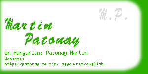 martin patonay business card